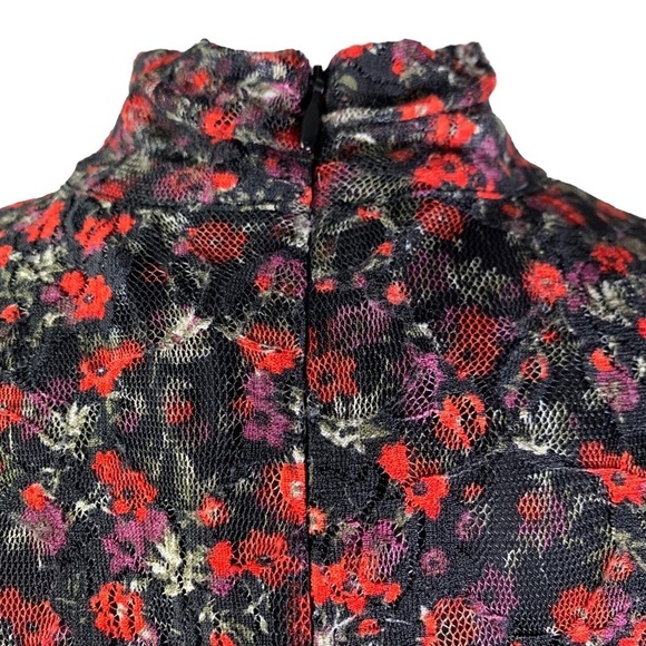 Libby Edelman Dark Acedemia Small Floral Collar High Neck Prairie Dress Large - Picture 8 of 11